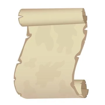 Ancient scroll on white background. Vector illustration. Illustrazione stock