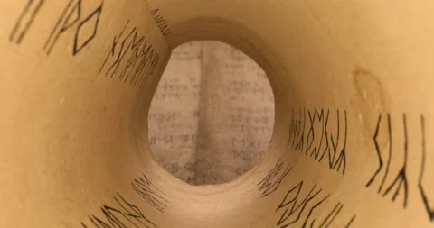 Ancient scrolls on pile. Ancient scribe library. Stock Footage 163499276