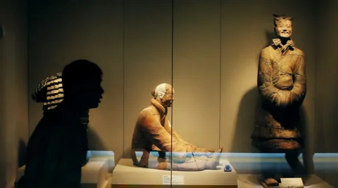 Ancient Sculpture, in china Stock Footage