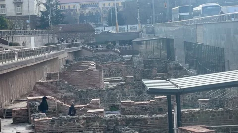 Ancient Serdica Archaeological Complex At Serdika Metro Station Sofia Video stock 324114957