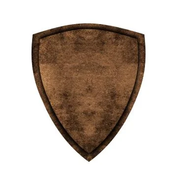 Ancient shield on isolated white background. Concept shield for game,card or  Stock Illustration