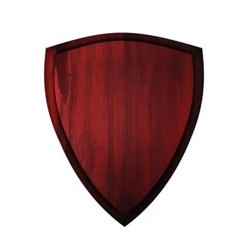 Ancient shield on isolated white background. Concept shield for game,card or  Illustrazione stock