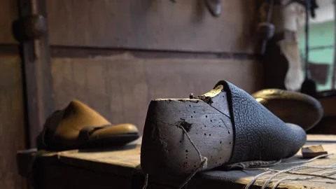 The ancient shoemaker's tools Stock Footage 264161682