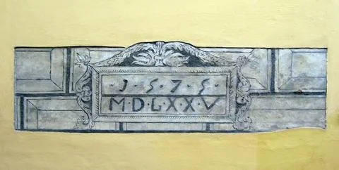 Ancient sign on a wall Stock Photos