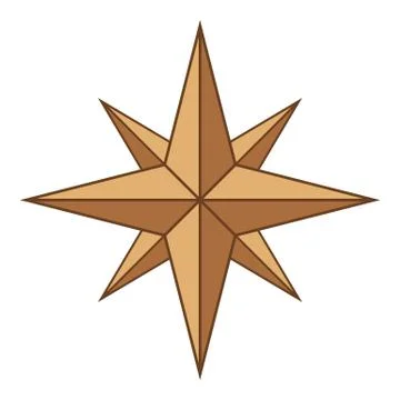 Ancient sign of wind rose icon, cartoon style Stock Illustration