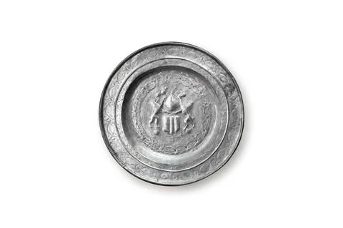 An ancient silver dish 写真素材