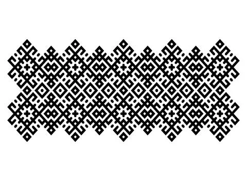 Ancient slavic embroidery pattern. square seamless rhombuses Stock Illustration
