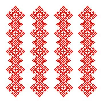 Ancient slavic embroidery pattern. square seamless rhombuses. Stock Illustration