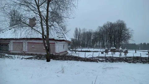 Ancient Slavic Village Stock Footage 147688466