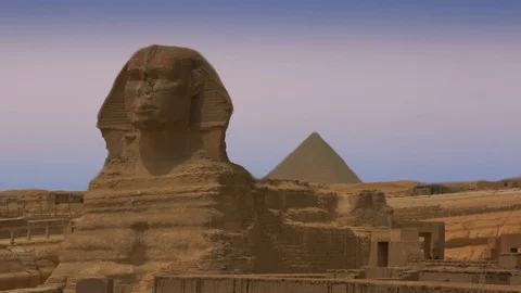 Ancient sphinx and pyramids, symbol of Egypt Stock Footage 118666929