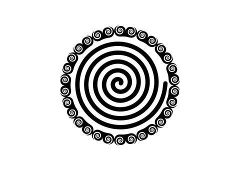 Ancient Spiral Frame. This rapresent the Goddess creative of the Divine Feminine Stock Illustration