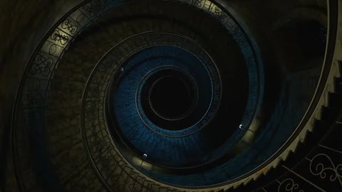 Ancient spiral staircase animation. Stock Footage 302011932