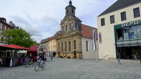 Ancient Spitalkirche in Bayeruth Stock Footage 116886653