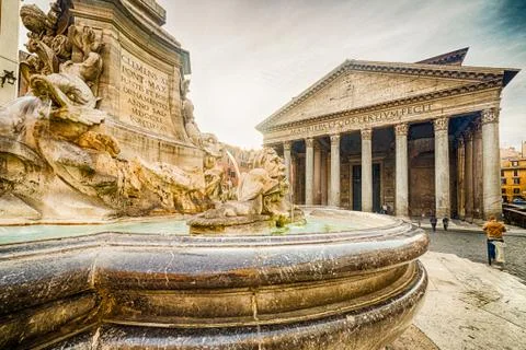 Ancient square in Rome Stock Photos