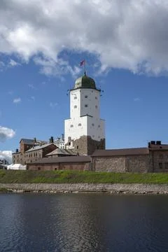 The ancient St. Olaf Tower in Vyborg medieval Castle. Leningrad Region Stock Photos