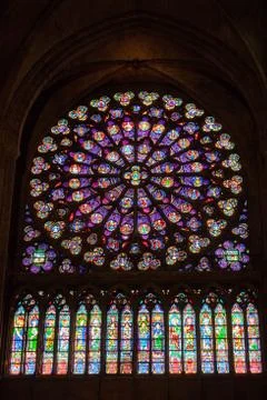 Ancient stained window Stockfoto's