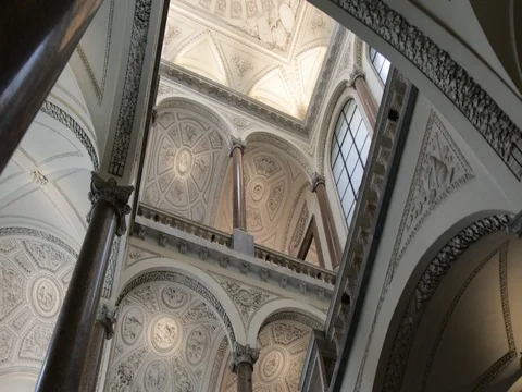 Ancient staircase of a building in rome Stock Footage 74466743