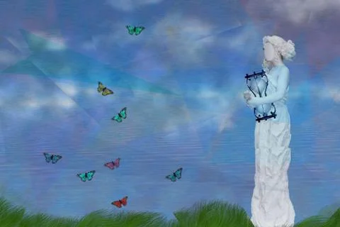 Ancient statue Stock Illustration