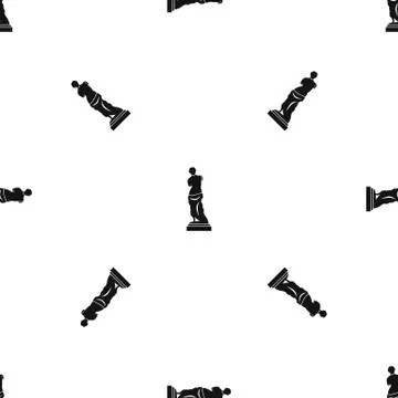 Ancient statue pattern seamless black Stock Illustration