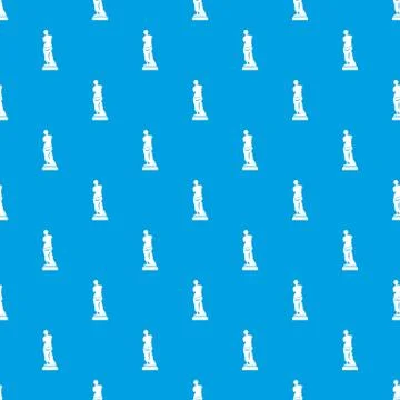 Ancient statue pattern seamless blue Stock Illustration