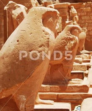 Ancient statues and artifacts of Abu Simbel, Egypt Stock Photos