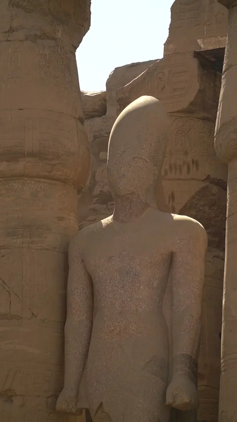 Ancient Statues at Karnak Temple Stock Footage 310274747