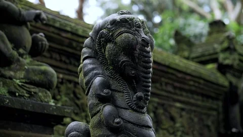 Ancient statues in the temple of Bali Video stock 229371623