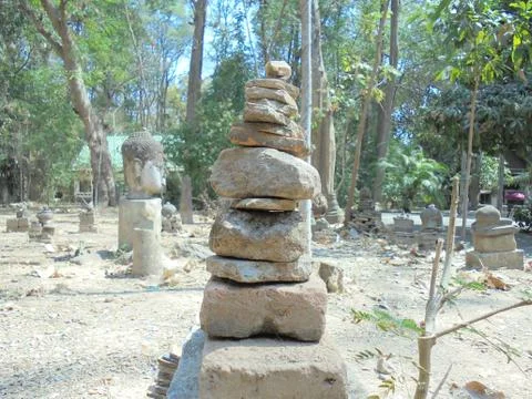 Ancient statues in temples Stock Photos