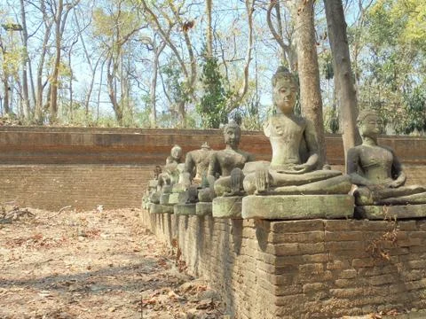Ancient statues in temples Stock Photos
