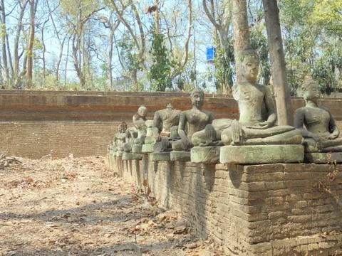 Ancient statues in temples Stock Photos