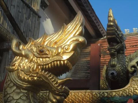 Ancient statues in temples Stock Photos