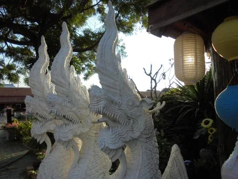Ancient statues in temples Stock Photos