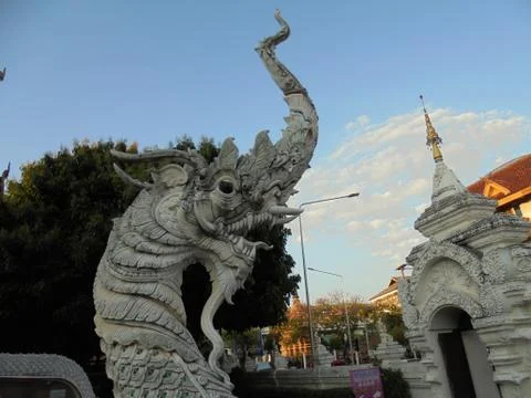 Ancient statues in temples Stock Photos