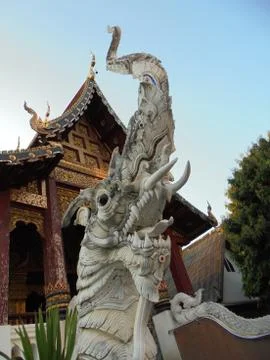Ancient statues in temples Stock Photos
