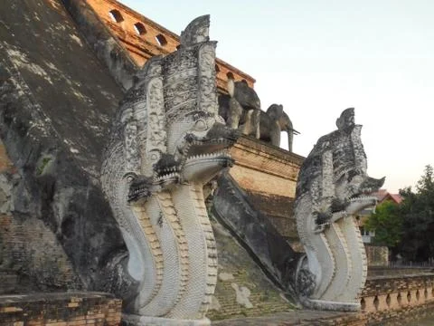 Ancient statues in temples Stock Photos