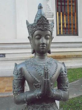 Ancient statues in temples Stock Photos