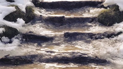 Ancient steps in a Japanese garden in spring. Stockbeeldmateriaal 330116511