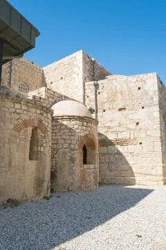 Ancient Stone Apse with Arched Windows in the of St. Nicholas Church, Demre,  Stock Photos