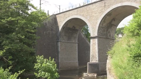 An Ancient Stone Arch Bridge in Belgium or Europe Stock Footage 325265305