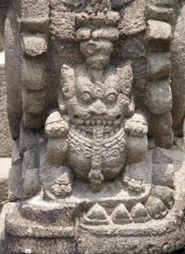 Ancient stone bas-relief, Buddist temple Borobudur, Yogyakarta Stock-Fotos