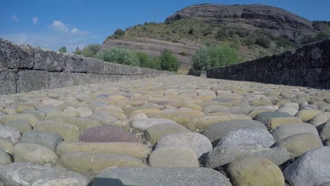 Ancient Stone Bridge Empty Roman Stock Footage 90512071