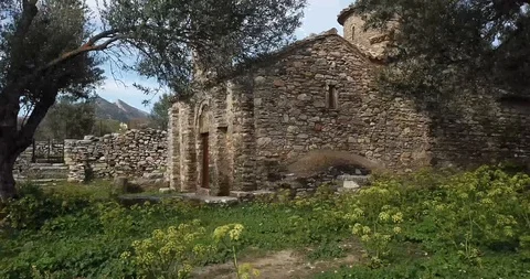 Ancient Stone Building Beautiful Drone Shot Stock Footage 106338376