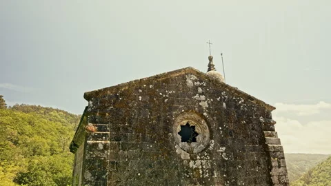 Ancient Stone Chapel with Broken Window Stock Footage 279503240
