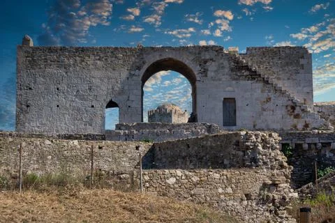 An ancient stone construction in Methoni, Greece Stock Photos