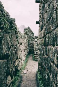 Ancient stone corridor. Stock Photos