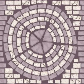 Ancient stone floor texture, vector brick seamless tile pattern Stock Illustration