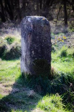 Ancient stone gatepost Stock Photos