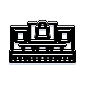 Ancient stone landmark structure abstract black and white architecture Ilustración de archivo
