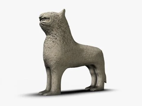 Ancient stone lion 3D Model