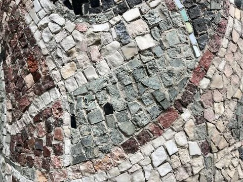 Ancient Stone Mosaic Tile Texture Background Stock Photos